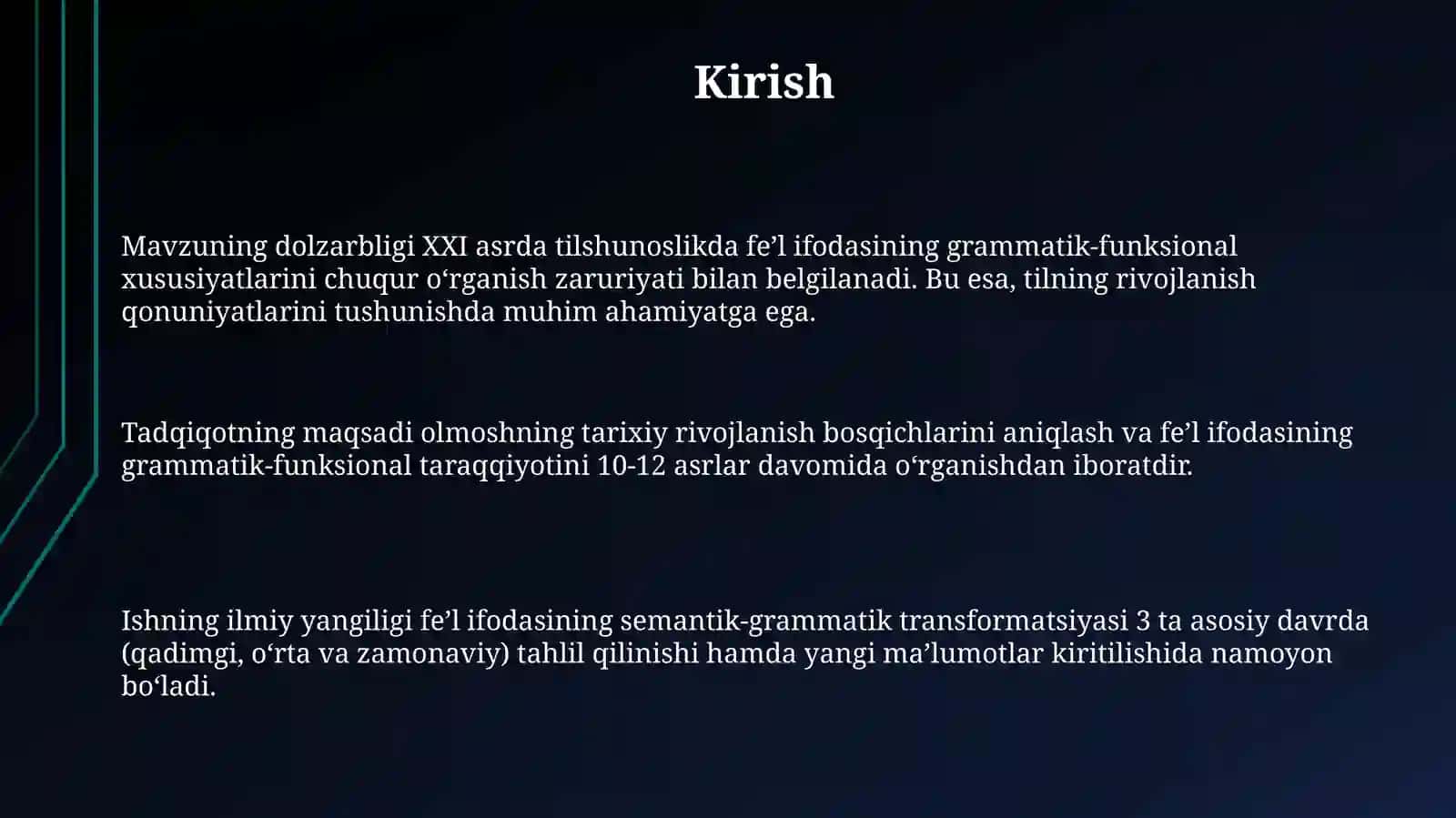 Olmoshning tarixiy taraqqiyoti. Fe`lning grammatik funksional taraqqiyoti taqdimot 3