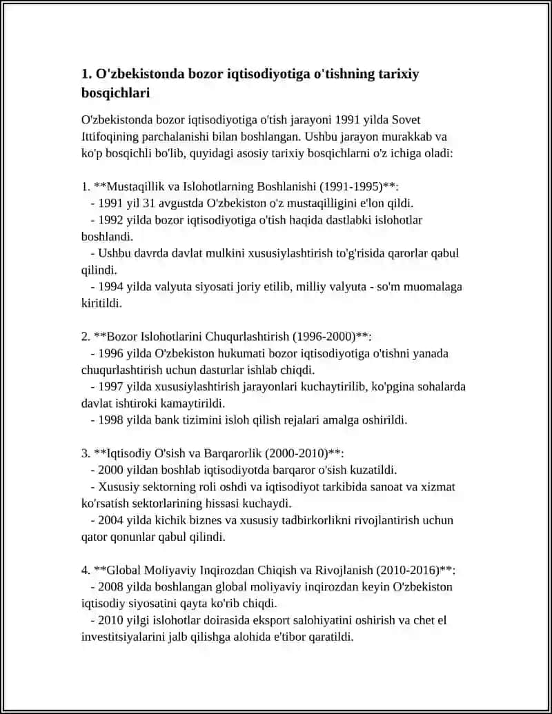 BOZOR IQTISODIYOTIGA O'TISH DAVRI VA UNING O'ZBEKISTONDAGI XUSUSIYATLARI 3