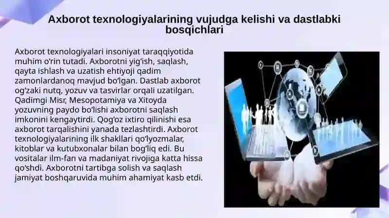 Axborot texnologiyalarining rivojlanish tarixi 3