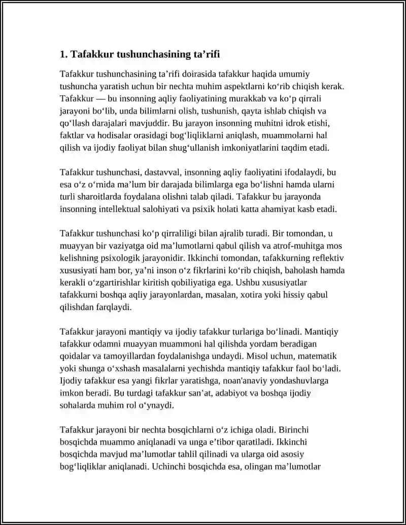Tafakkur to'grisida umumiy tushuncha 3