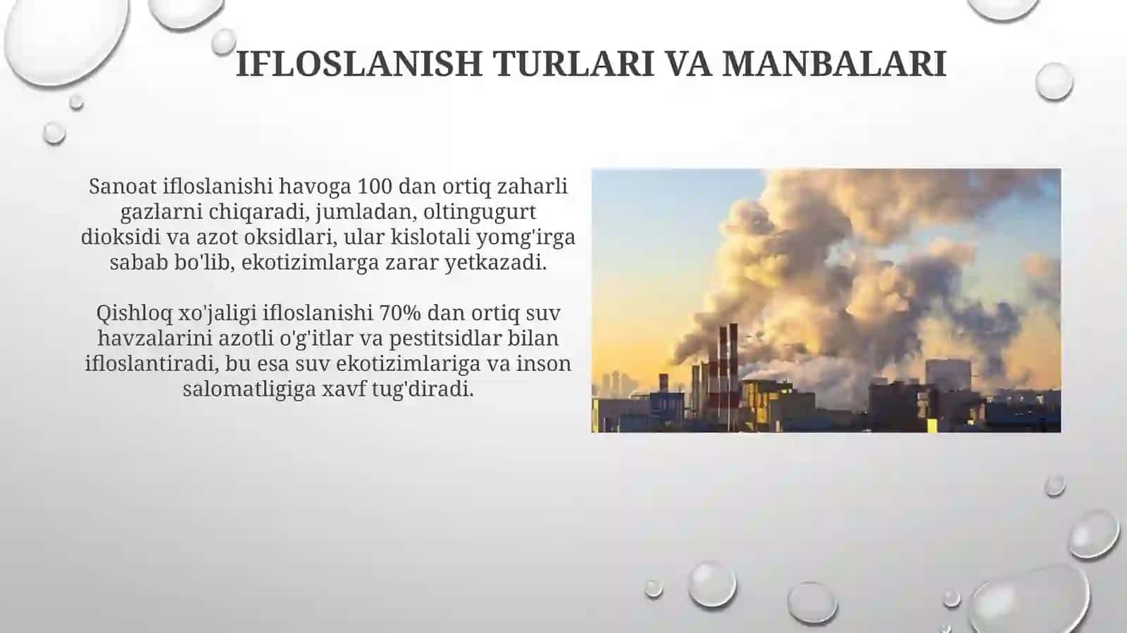 Atrof-muhit ifloslanishi va uning aholi salomatligiga ta'siri 3