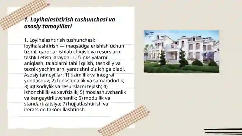 Loyihalashtirishning tuzilishi va funksiyalari 3