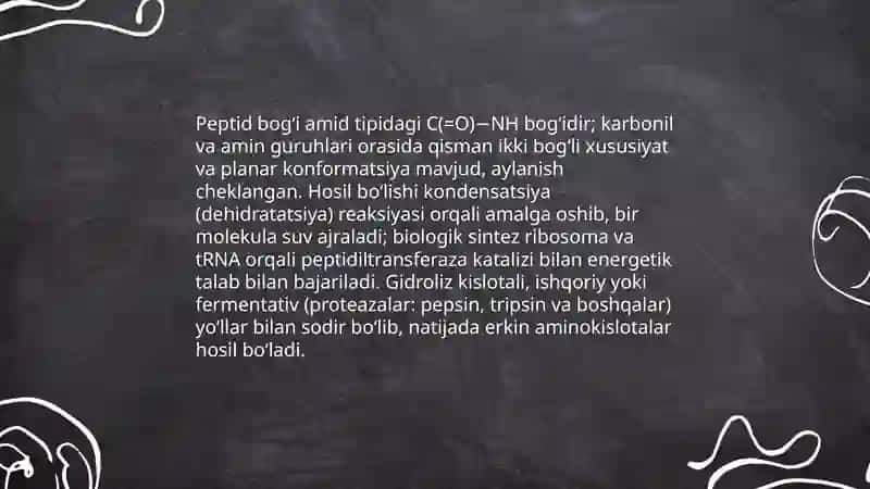 Peptid va oqsilarning funksiyalari. Oqsillarning fizik kimyoviy xossalari 3