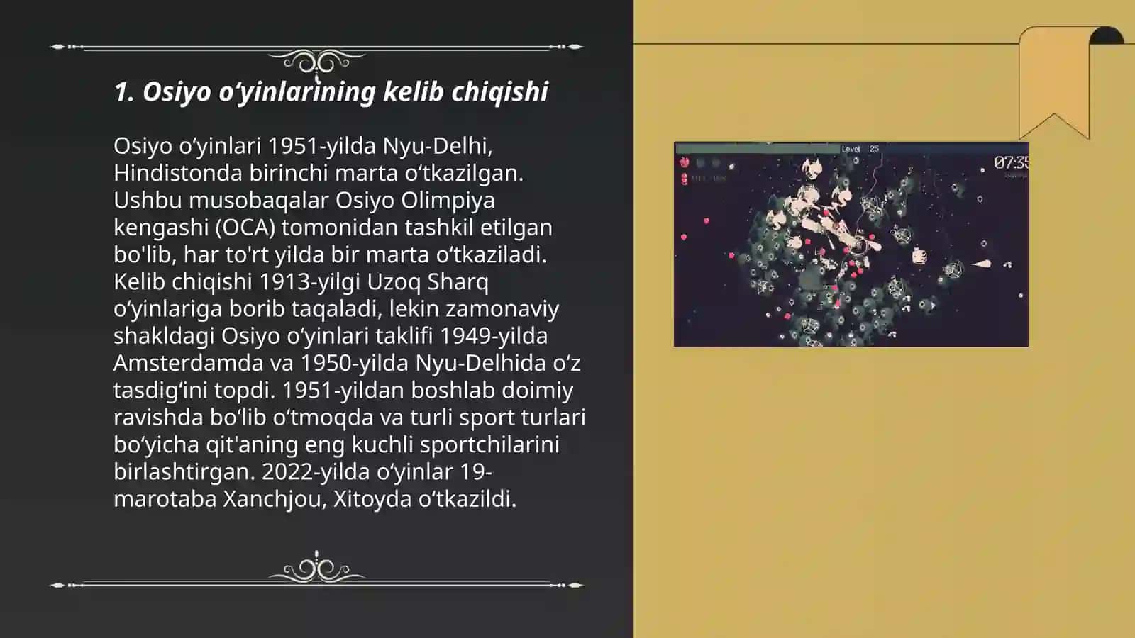 Osiyo oʻyinlari tarixi ( jismoniy tarbiya fanidan) 3