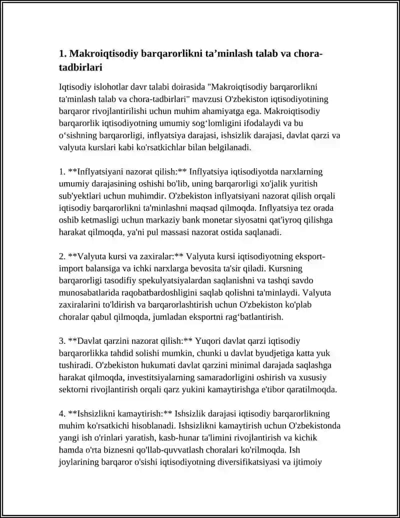 Makroiqtisodiy barqarorlikni ta'minlash talab va chora-tadbirlari 3