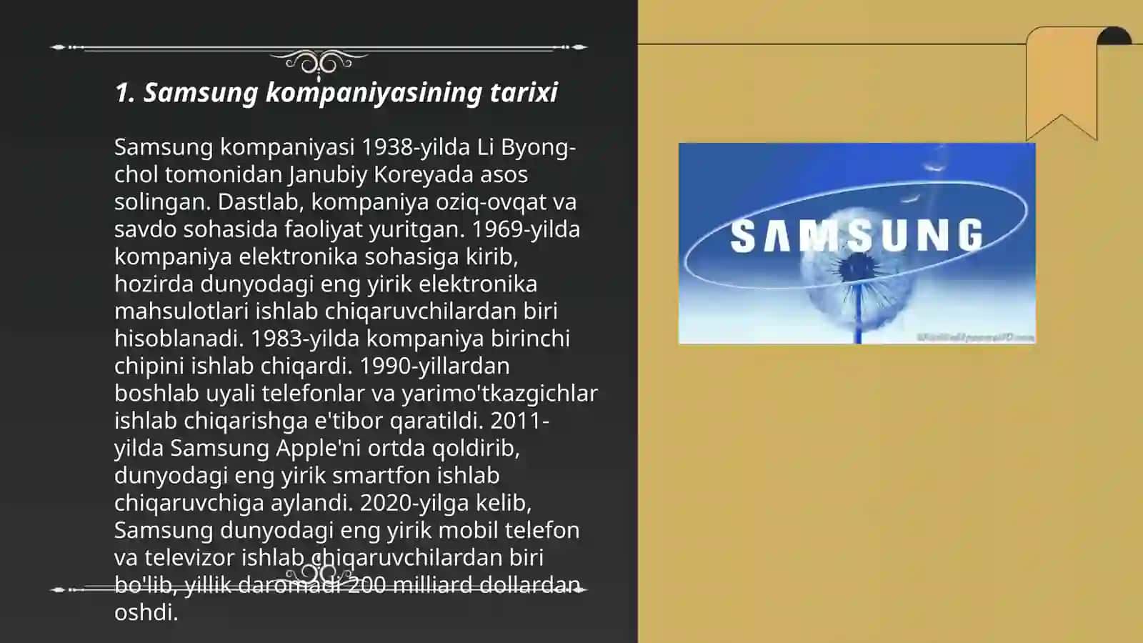Samsung kompanyasi haqida 3