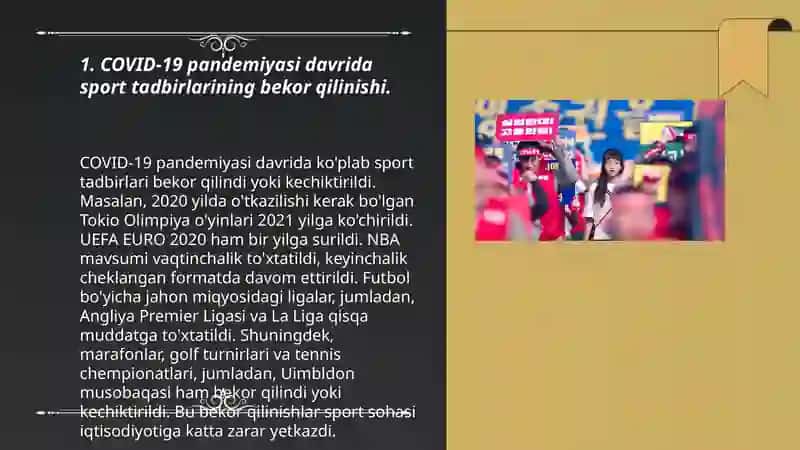 COVID 19 pandemiyasi davrida sport tadbirlari 3