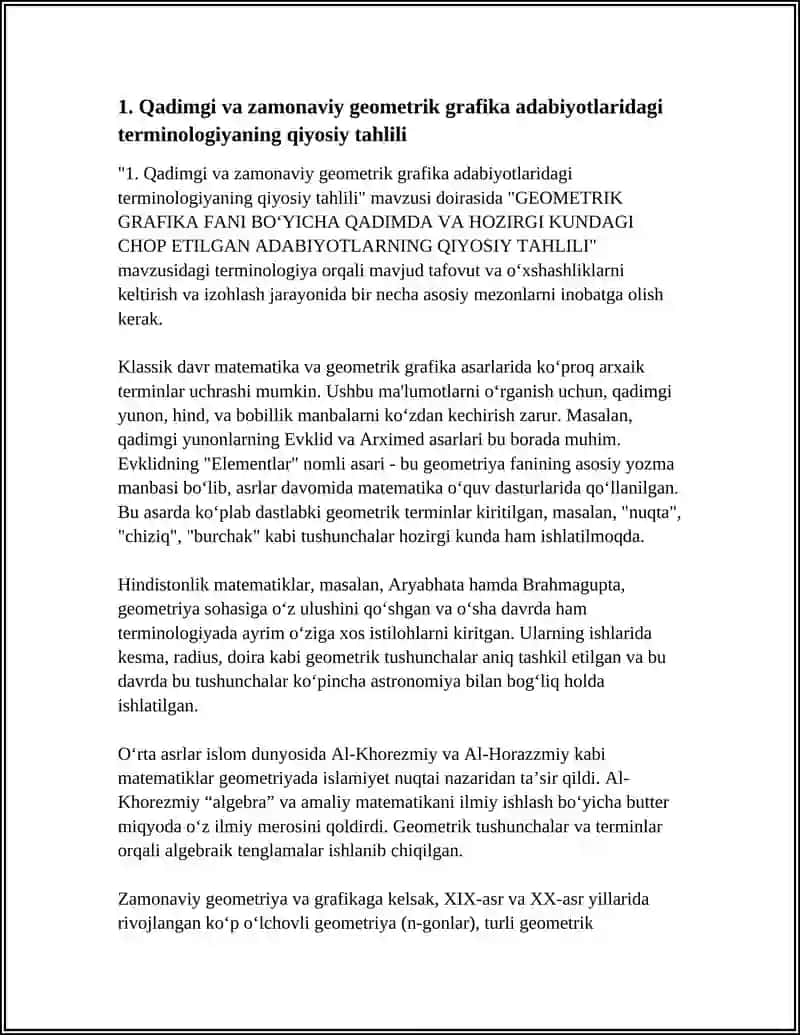 GEOMETRIK GRAFIKA FANI BOʻYICHA QADIMDA VA HOZIRGI KUNDAGI CHOP ETILGAN ADABIYOTLARNING QIYOSIY TAHLILI 3