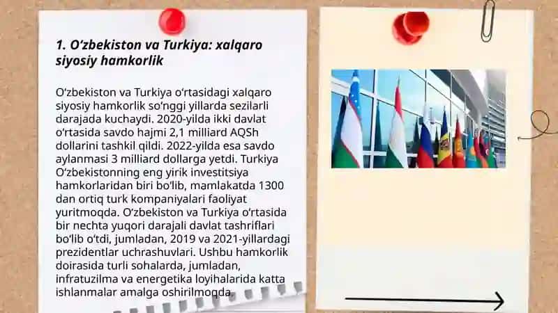 Oʻzbekistonning xalqaro tashkilotlar bilan hamkorlik aloqalari. Turkiya misolida 3