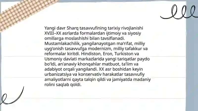 Yangi davr Sharq tasavvufi 3