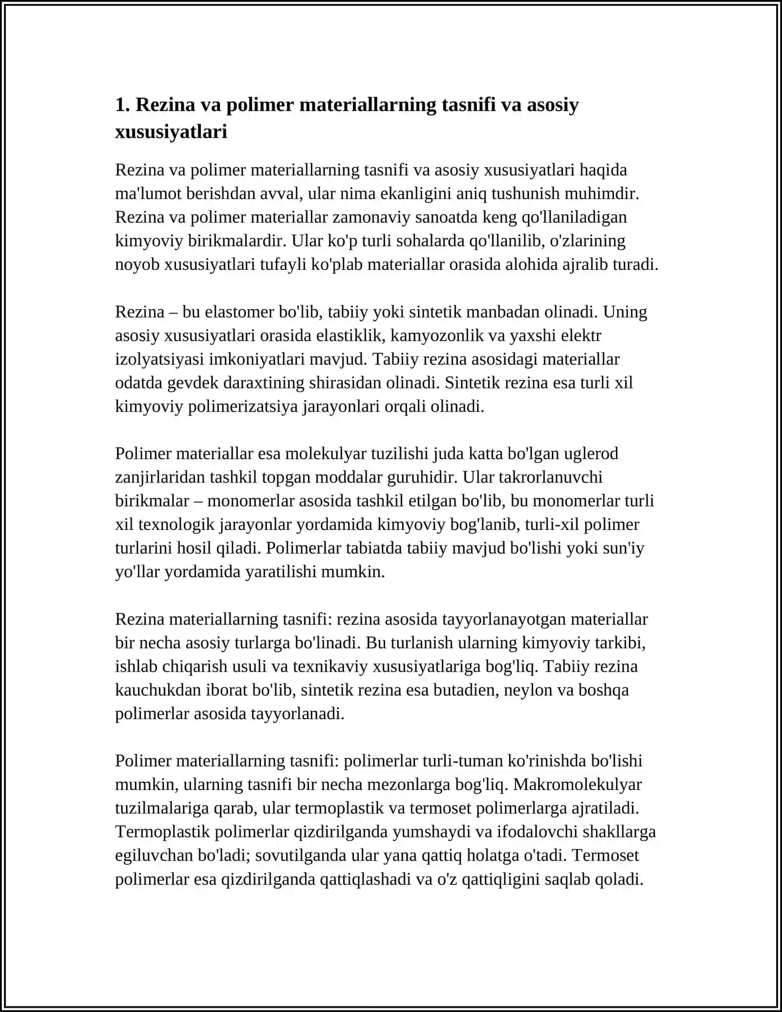 REZINA-POLIMER MATERIALLAR ISHLAB CHIQARISH USKUNALARI VA ULARNING ISHLASH PRINSIPI 3