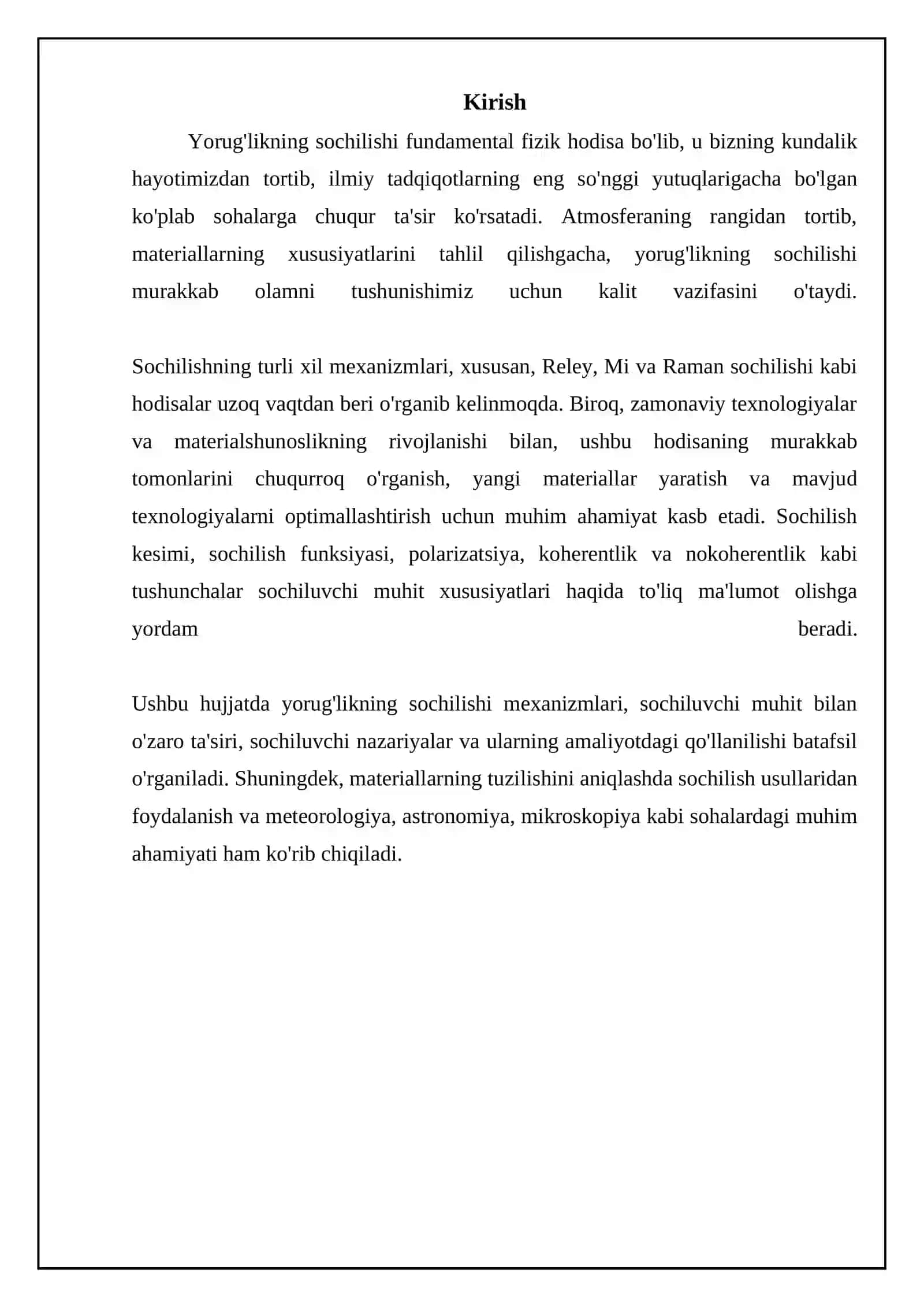 Yorug'likning sochilishi: Asosiy tushunchalar va mexanizmlar 3