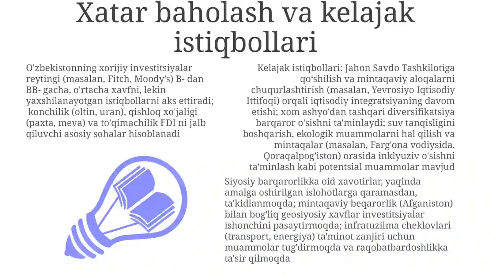 Iqtisodiy sohadagi ustuvor xorijiy reytinglar va ularga Oʻzbekistonning integratsiyalashuvi 3