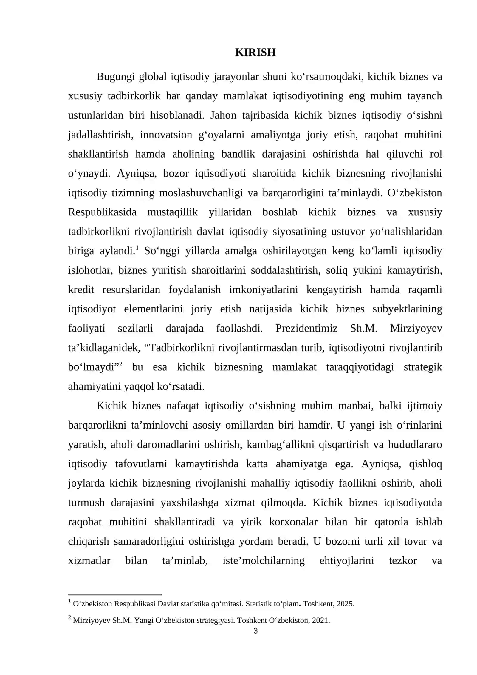 Oʻzbekiston iqtisodiyotida kichik biznesning oʻrni va roli 3