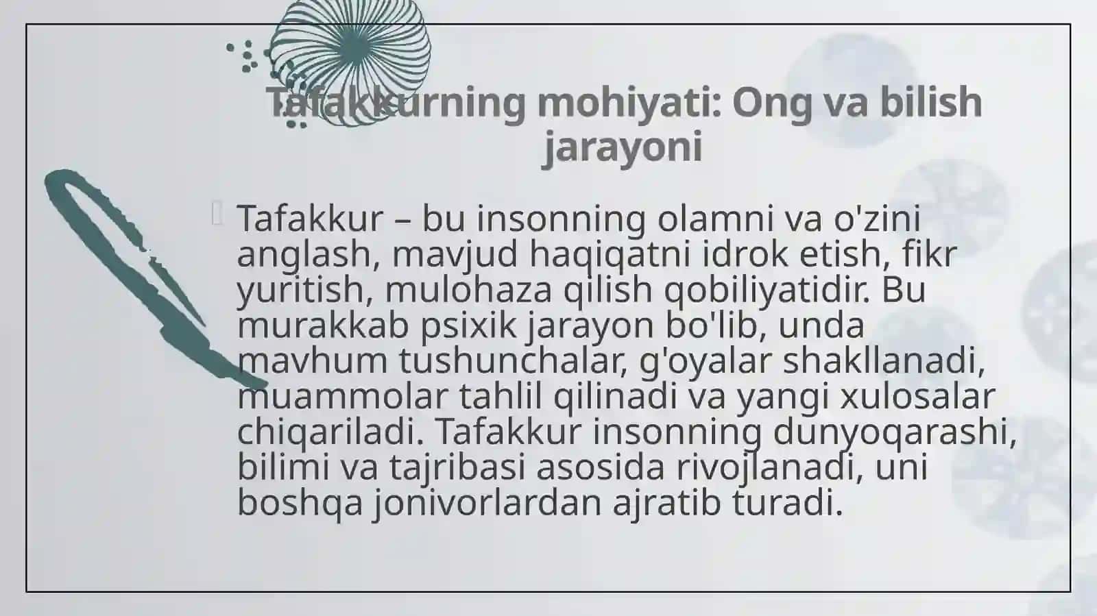 TAFAKKUR, MUAMMONI HAL QILISH VA IJODKORLIK 3