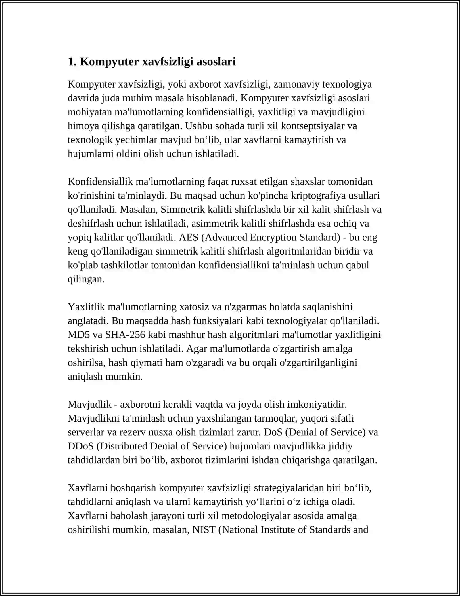 Kompyuter xavfsizligi asoslari 3