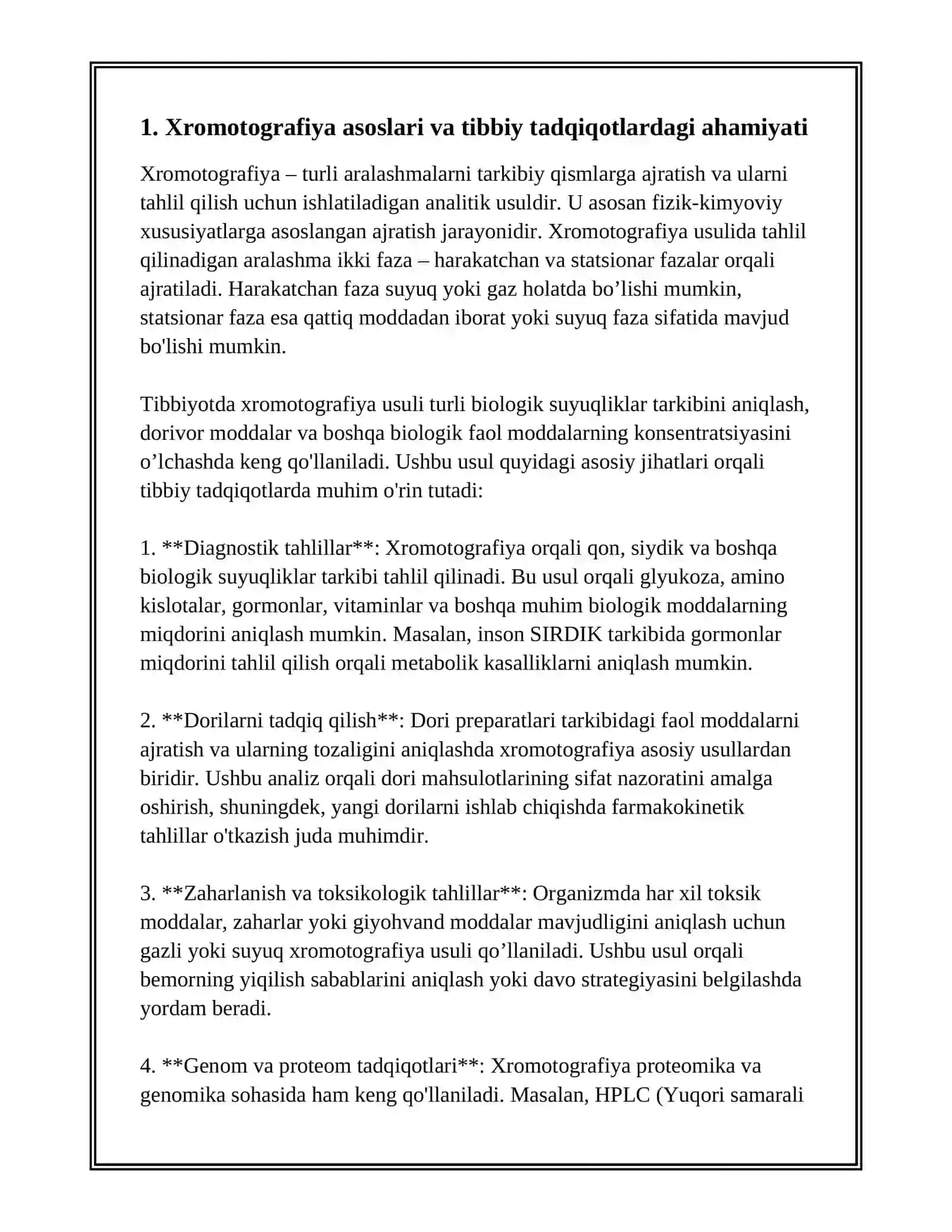 XROMOTOGRAFIYANING TIBBIY IZLANISHLARDAGI AHAMIYATI 3