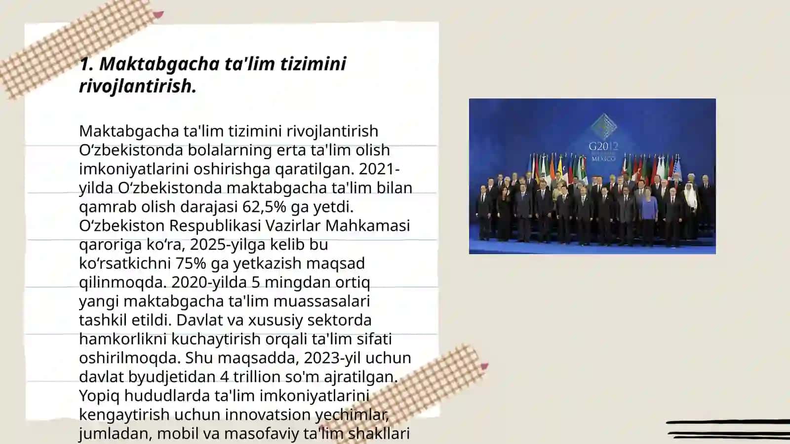 Maktabgacha ta'lim tizimini rivojlantirish 3