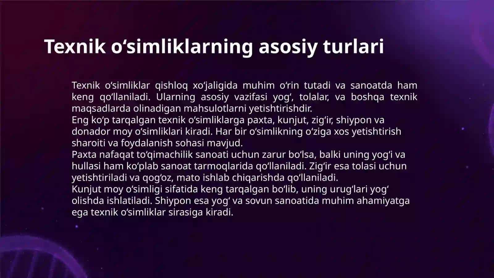 TEXNIK O‘SIMLIKLAR VA OZUQALARNI STANDARTLASHTIRISH 3