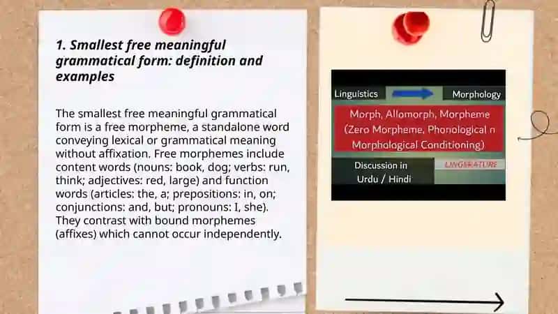 Morphology:Smallest free meaningful grammatical form; Morphemes and allomorphs;affixes 3