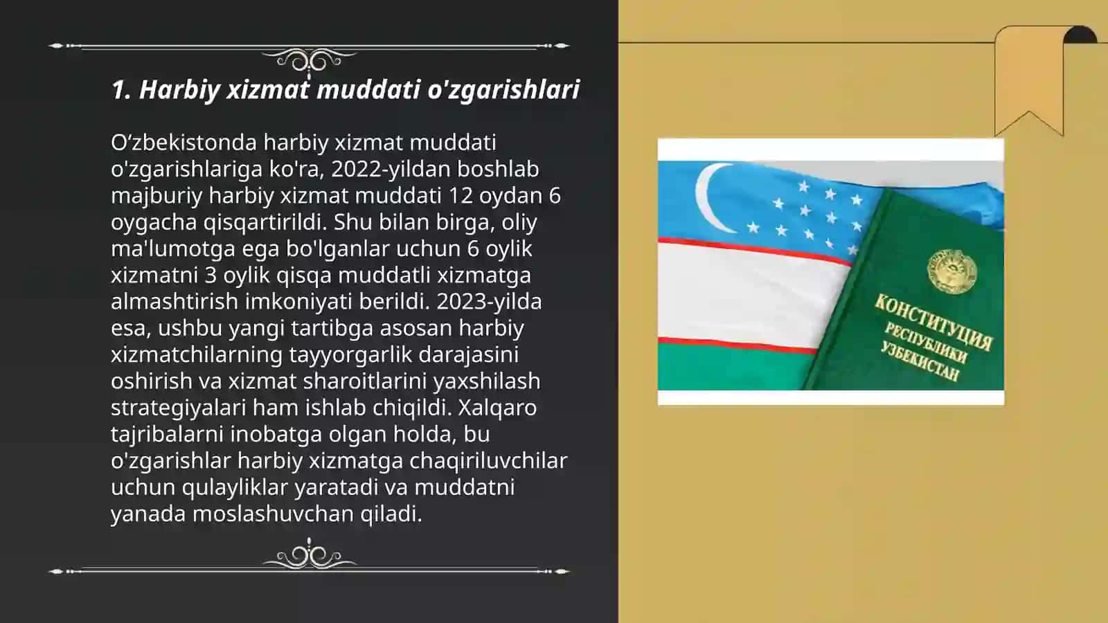 Yangi konistitutsiyada harbiy xizmatchilar uchun o’zgarishlar 3