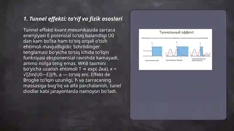 Tunnel effekti va uni tushuntirish 3