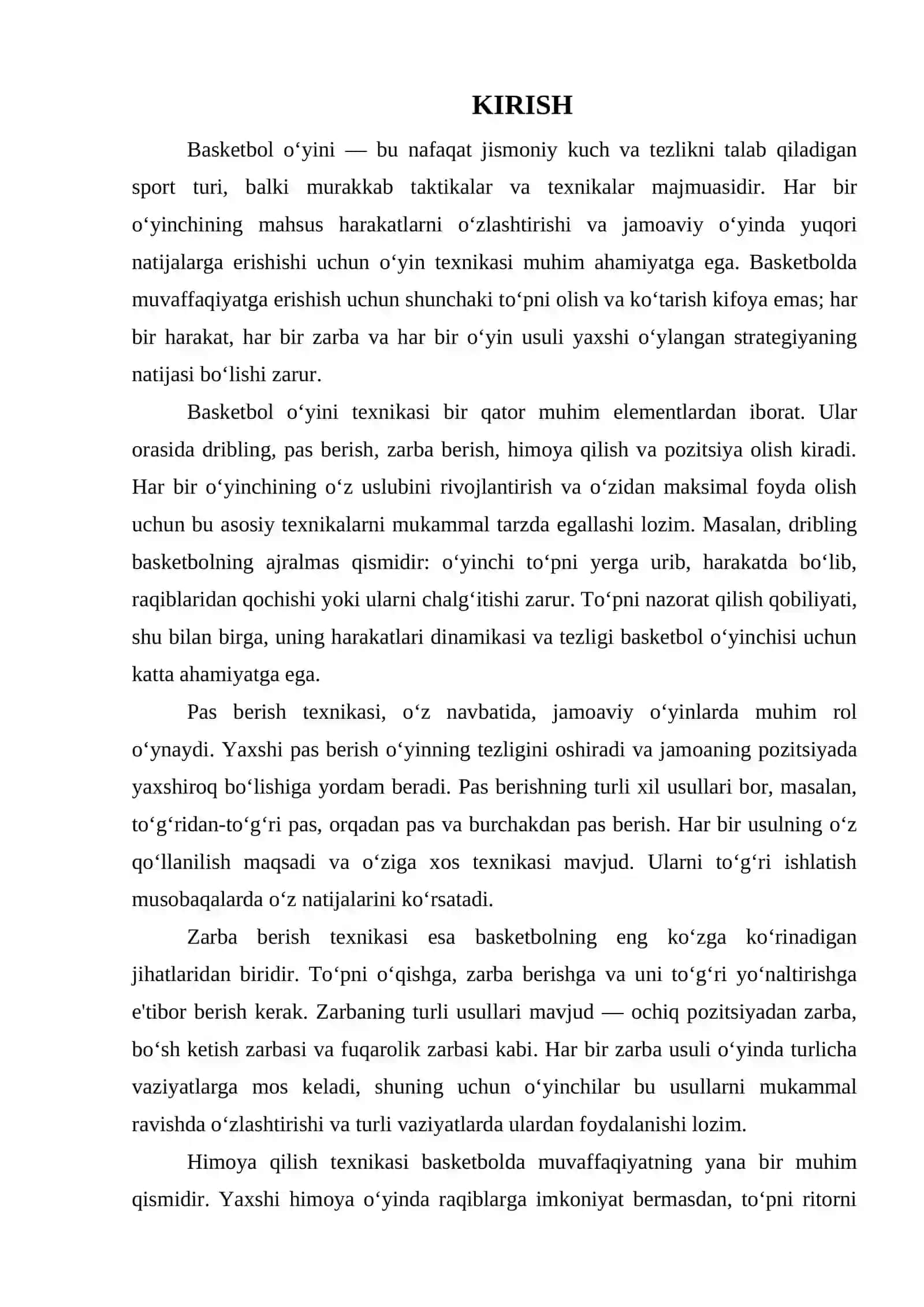 BASKETBOL O’YIN TEXNIKASI 3