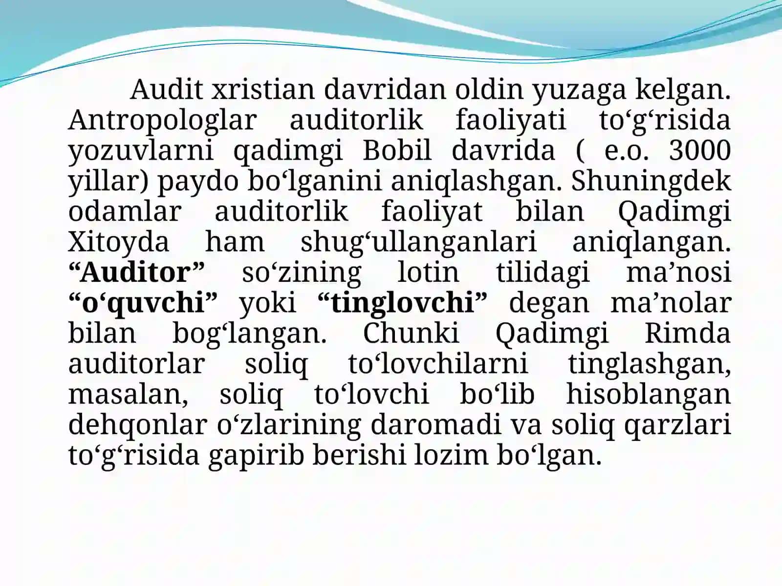 Xisob-kitob muomalalar audit 3