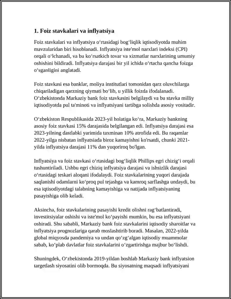 FOIZ STAVKALARINING MOLIYA BOZORLARIDAGI AHAMIYATI 3