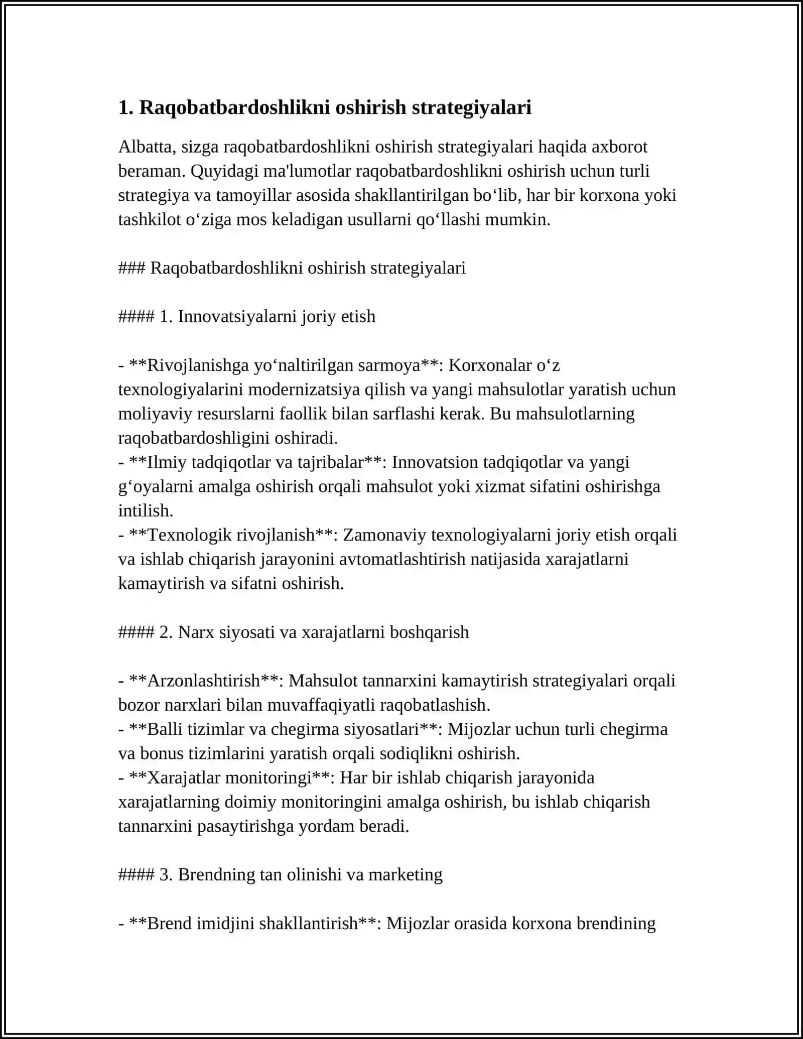 TADBIRKORLIK VA KICHIK BIZNES BOSHQARUVI REFERAT 3