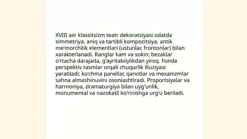 XVIII asr klassitsizm teatri dekoratsiyasi 3
