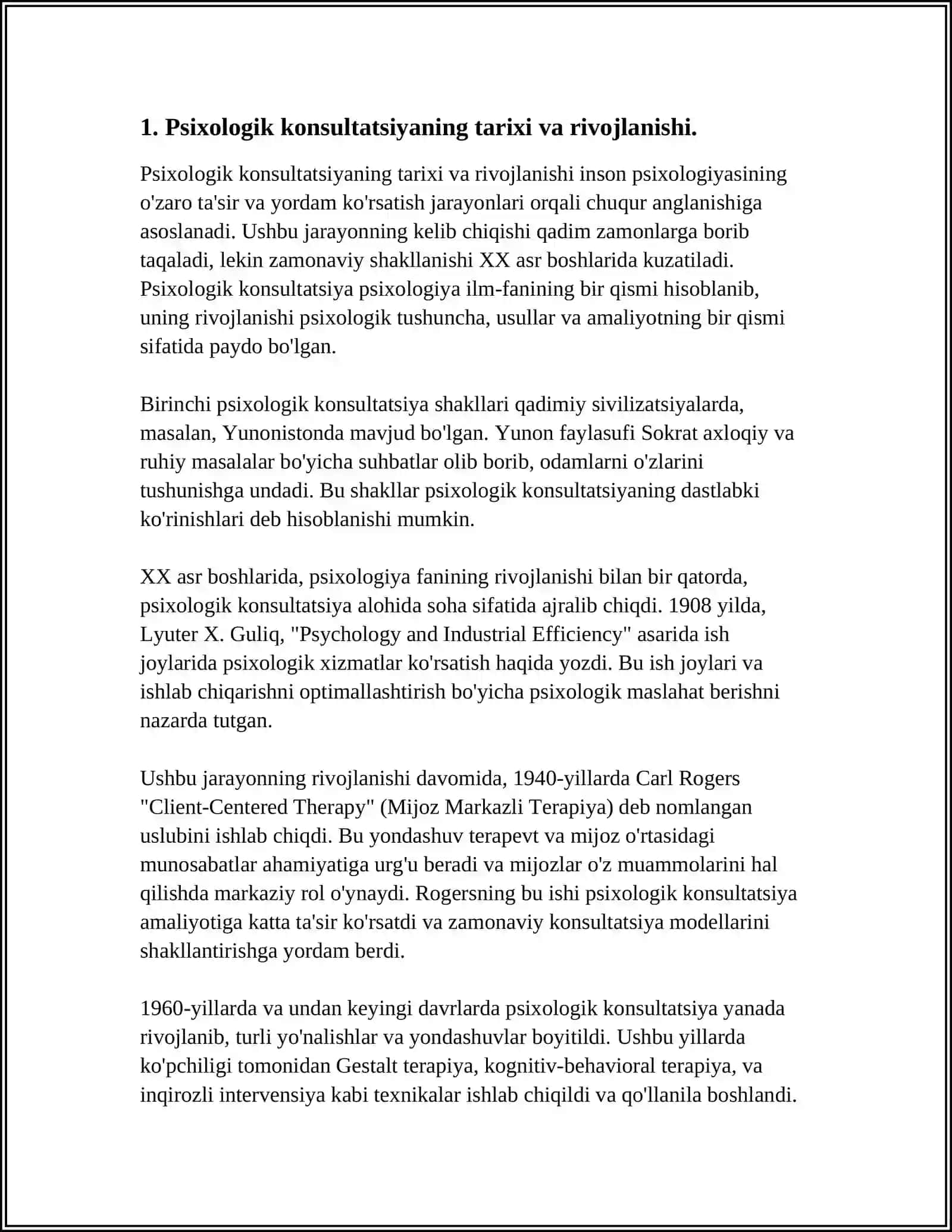 PSIXOLOGIK KONSULTATSIYA VA PSIXOKORREKSIYA FANINING YUZAGA KELISH TARIXI VA RIVOJLANISHI 3