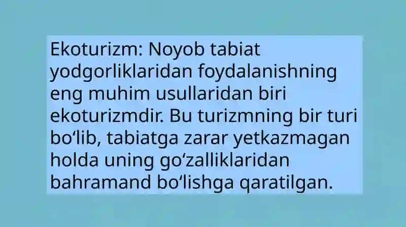 Noyob tabiat yodgorliklaridan foydalanish va muhofaza etish 3