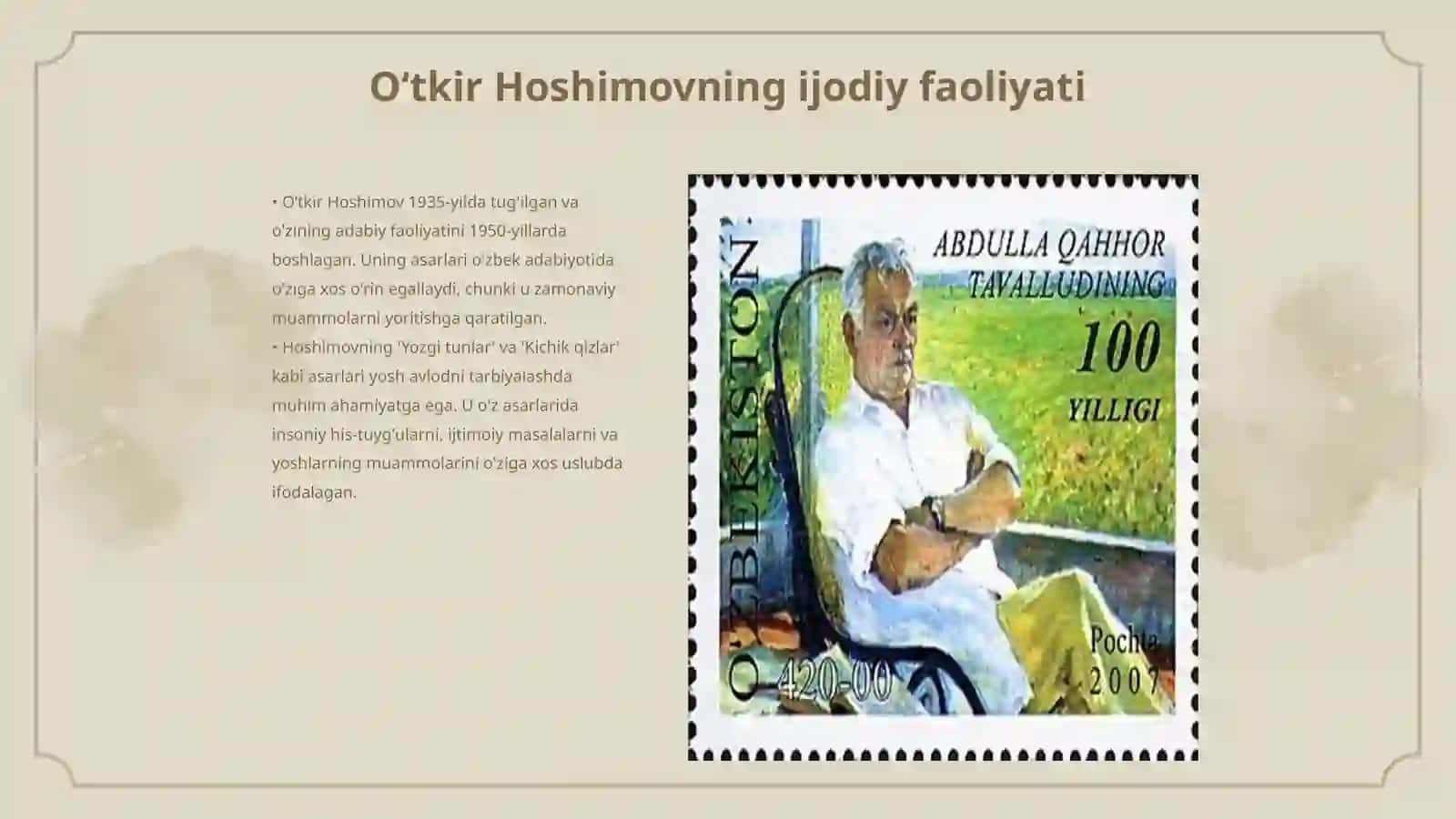 Oʻtkir Hoshimovning oʻn sakkizga kirmagan kim bor 3