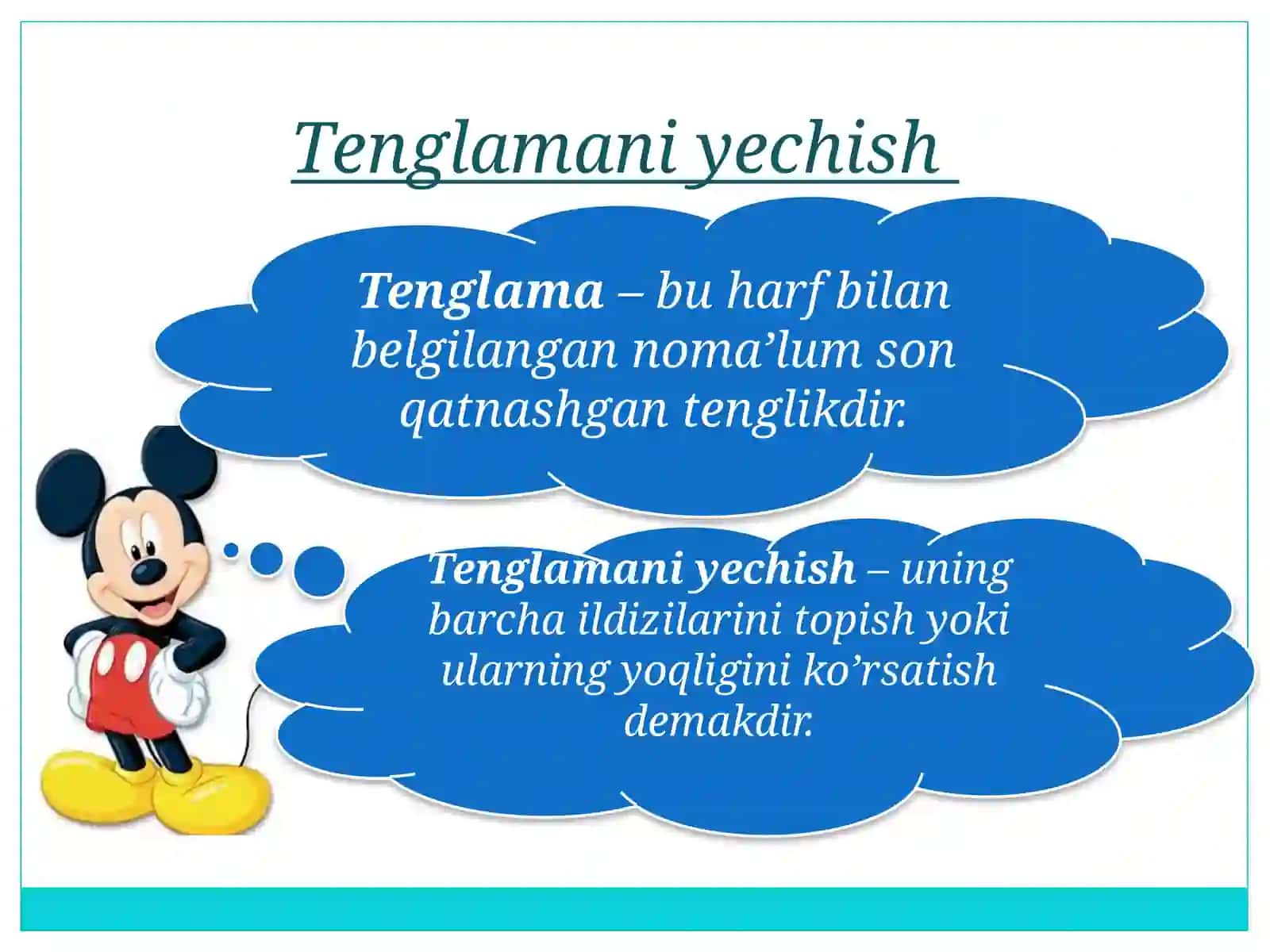 6-sinf Matematika fanidan Tenglamalar yechish dars ishlanma 3