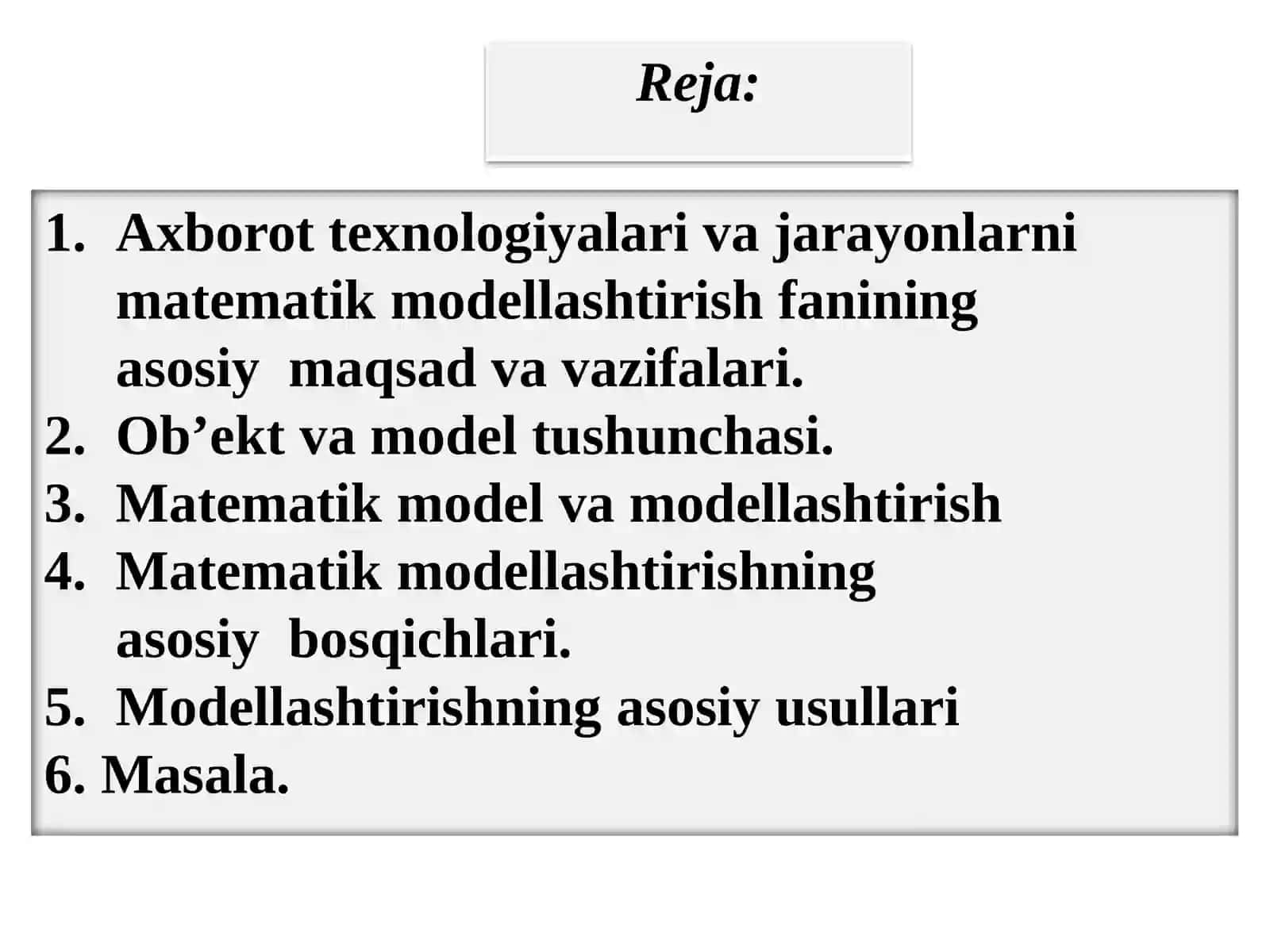 Axborot texnologiyalari va vajarayonlarni matematik modellashtirish 3