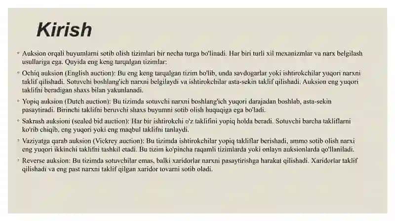 Auksion orqali har xil buyumlarni harid qilish tizimlari 3