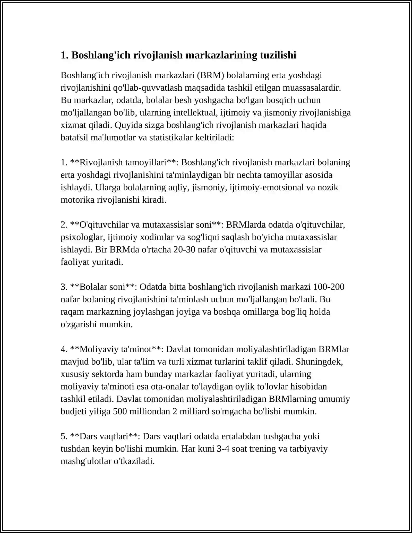 Boshlang'ich rivojlanish markazlari (BRM) 3
