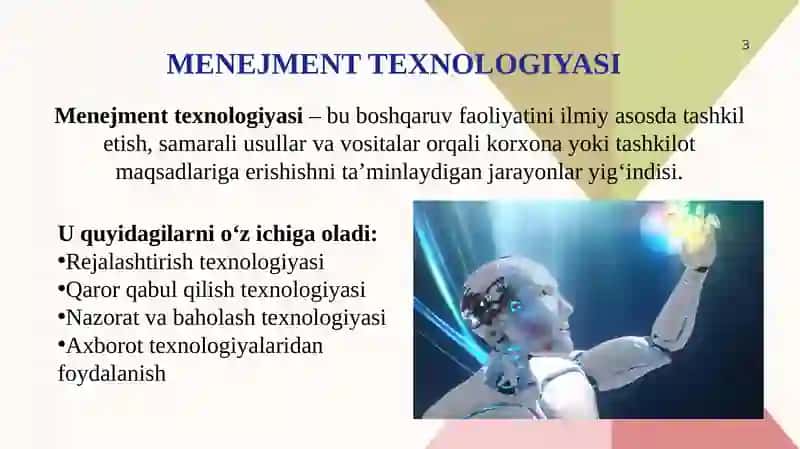 Menejment texnologiyasi va boshqaruv jarayoni, Tashkilotlar va ularni boshqarish 3