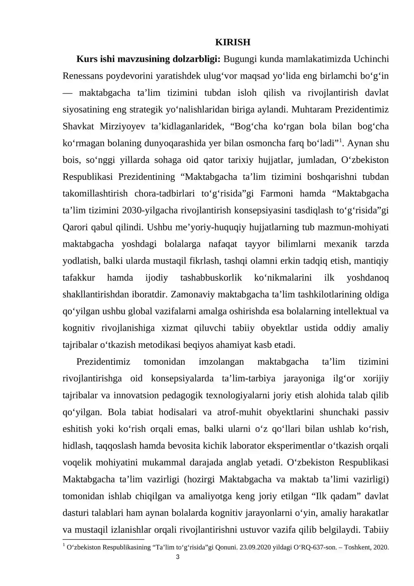 “TABIIY OBYEKTLAR USTIDA TAJRIBA O‘TKAZISH ORQALI BILISH QOBILIYATINI RIVOJLANTIRISH” 3