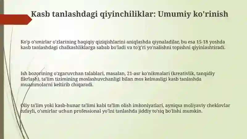 Kasbiyyo'nalishnitanlashdagiqiyinchiliklar 3