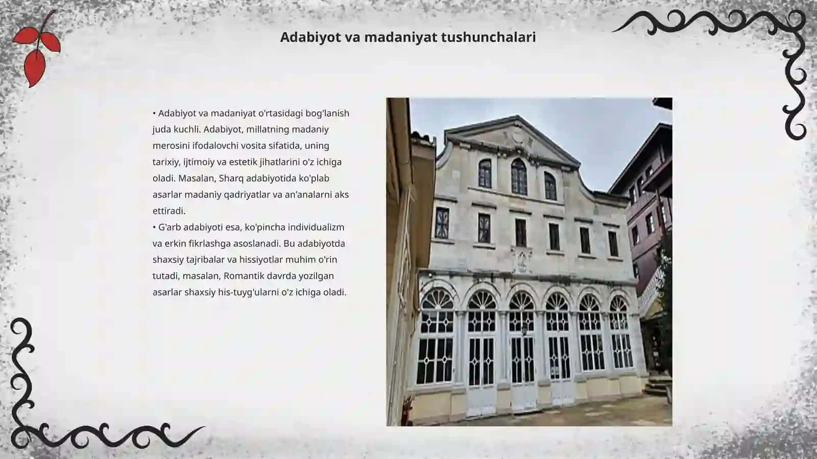 Sharq va G'arb adabiyotidagi umumiy va farqli jihatlari 3