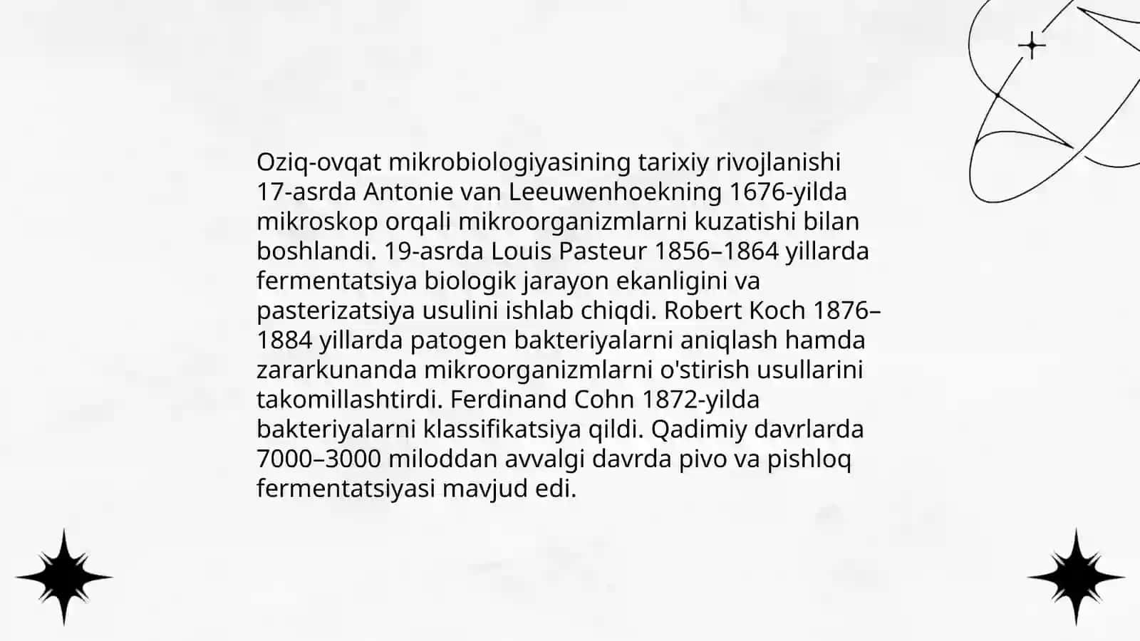 Oziq-ovqat mikrobiologiyasi oʻtmishda va hozir kelajakda 3