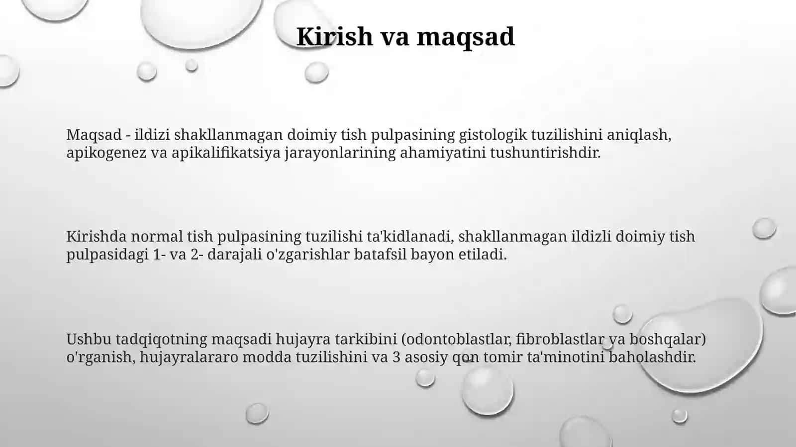 Shakllanmagan ildizli doimiy tishlar pulpasining struktura tuzilishi 3