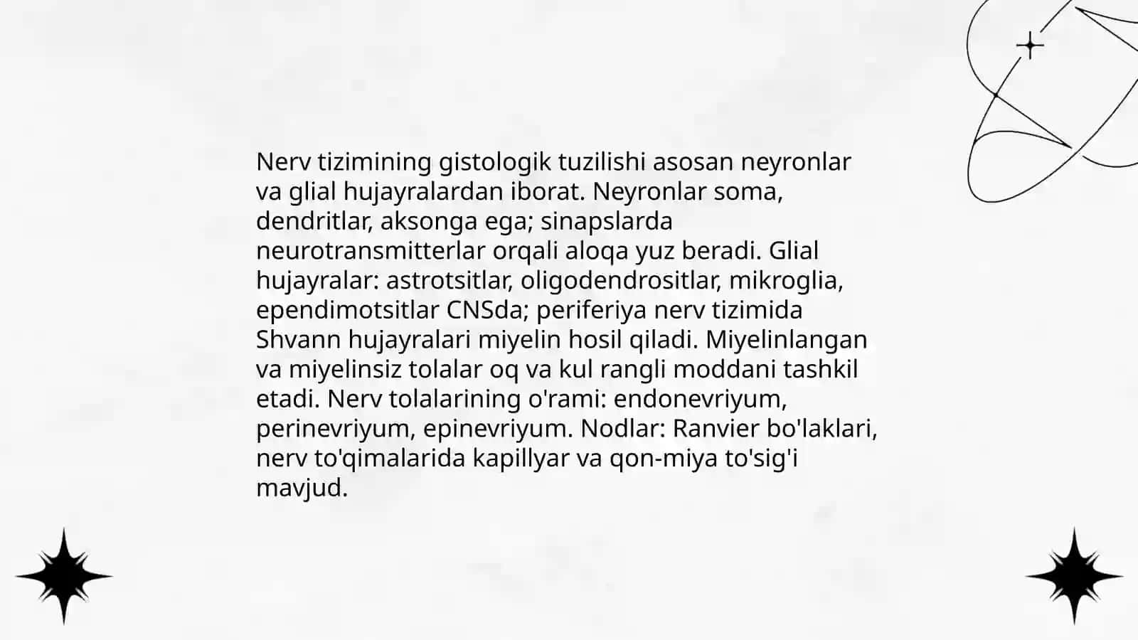 Nerv sistemasining gistalogik tuzilishi Ergasheva Odina 3
