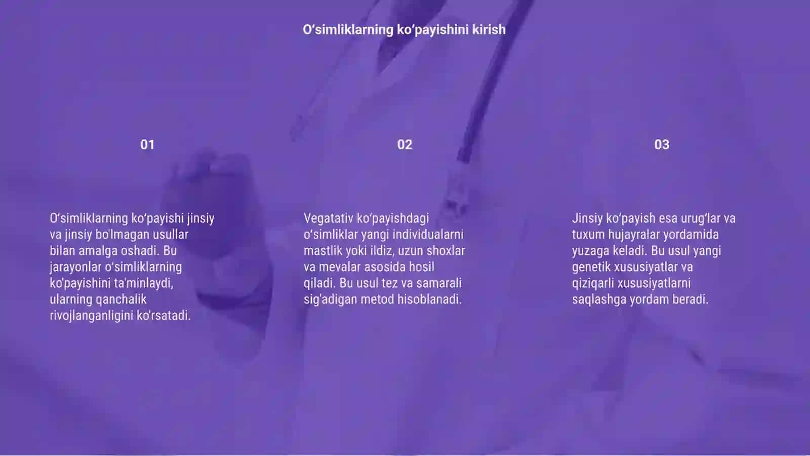 Oʻsimliklarning koʻpayishi: jinsiy jinssiz vegatativ koʻpayish 3