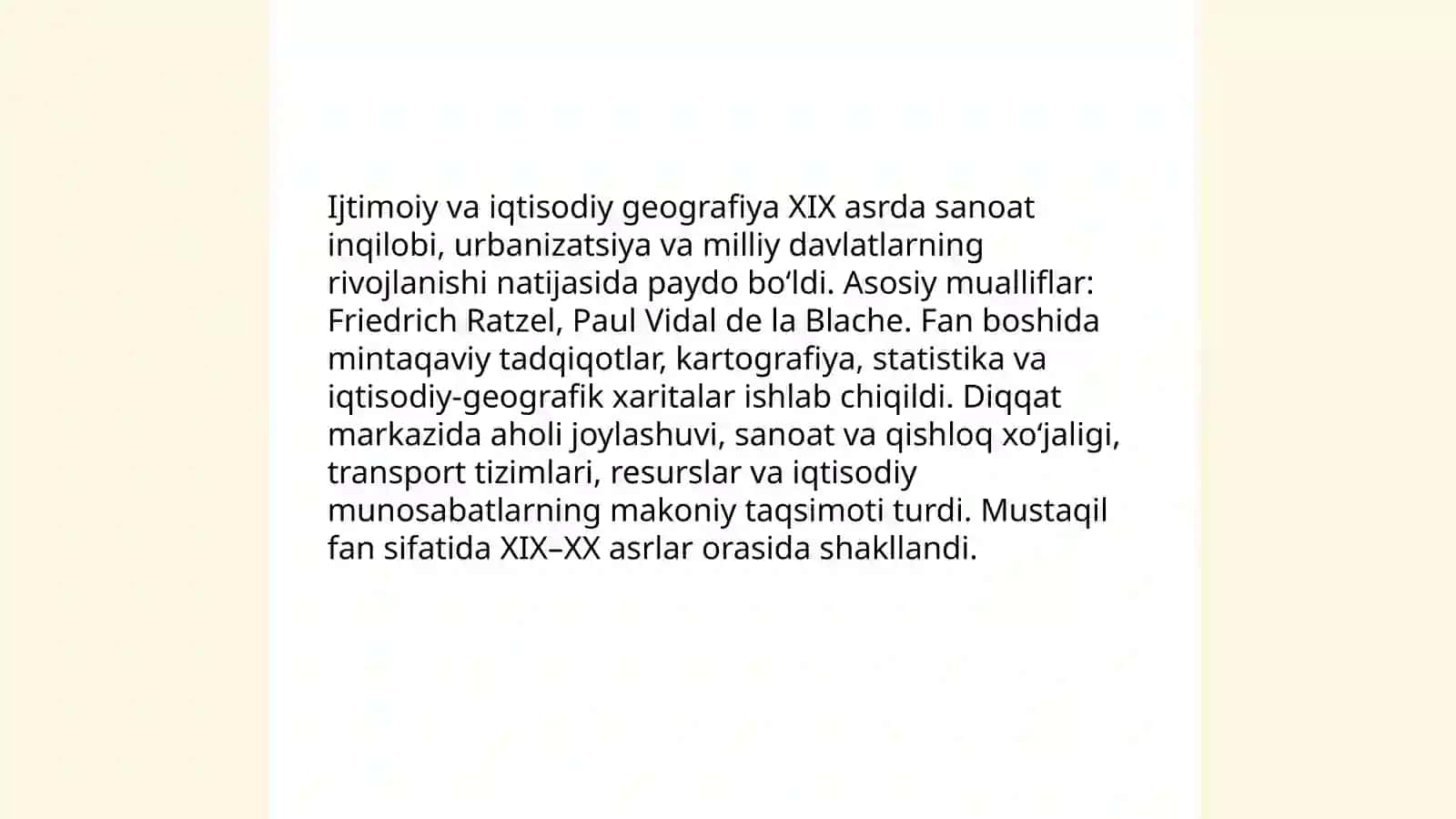 Ijtimoiy va iqtisodiy geografiyaning rivojlanish bosqichlari 3