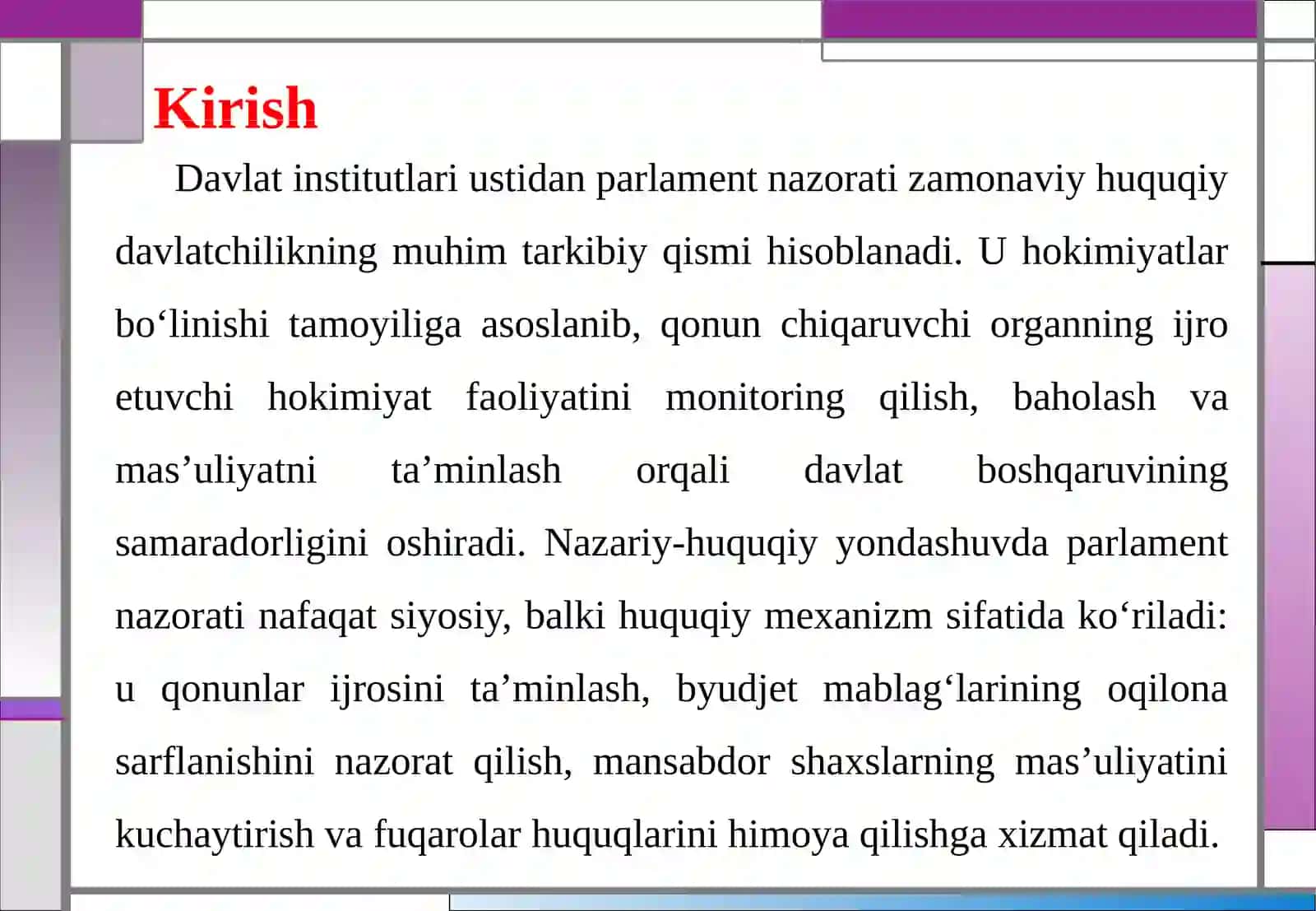 Davlat institutlari ustidan parlament nazorati nazariy-huquqiy yondashuv 3