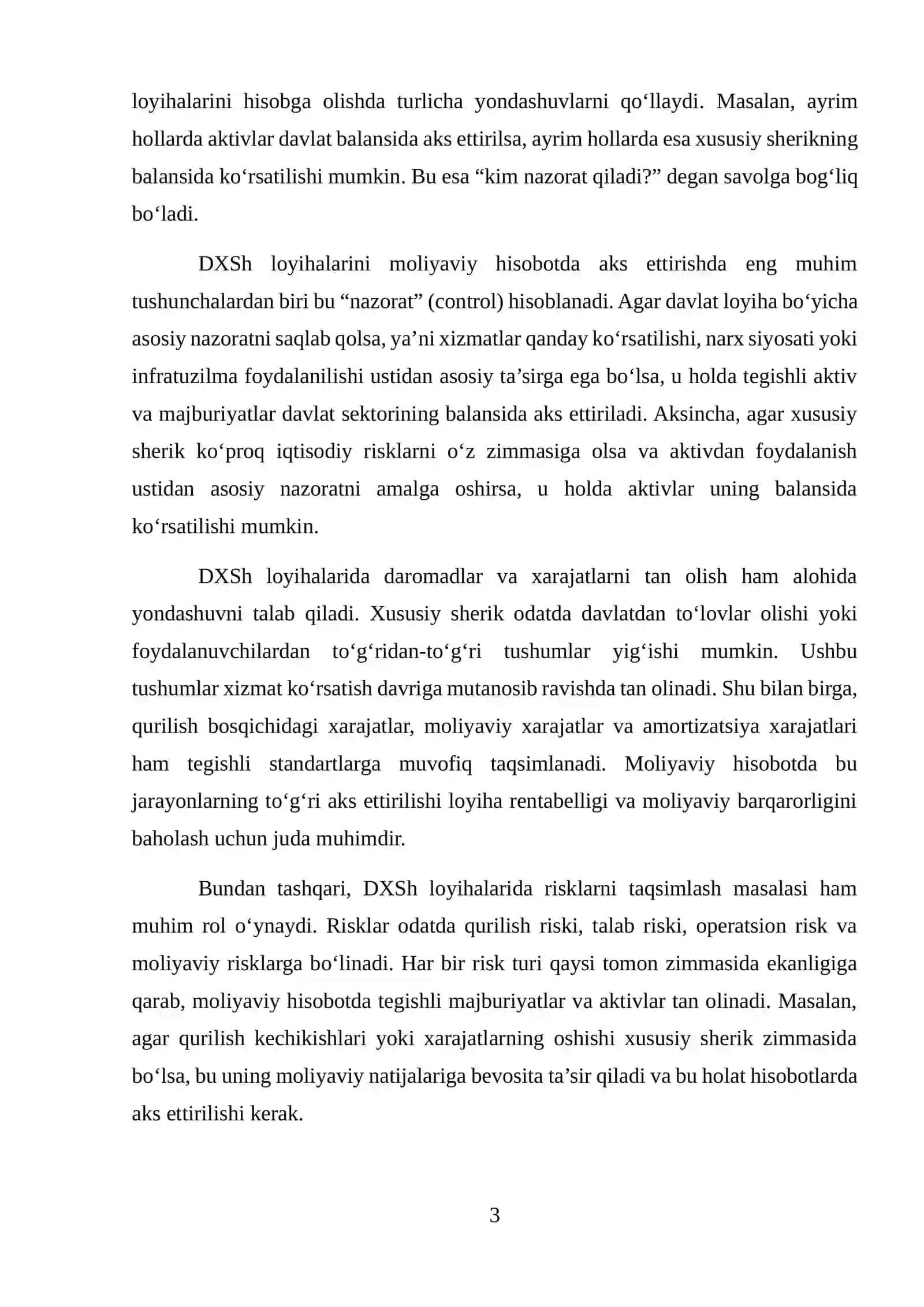MOLIYAVIY HISOBOTDA DAVLAT-XUSUSIY SHERIKCHILIK LOYIHALARINI AKS ETTIRISH 3