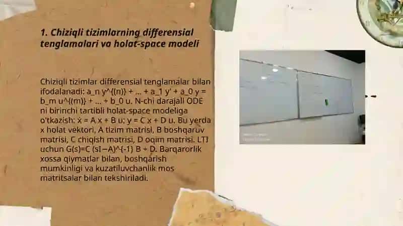Chiziqli va nochiziqli tizmlar va ularni nazorat qilish Turgʻunova D 3